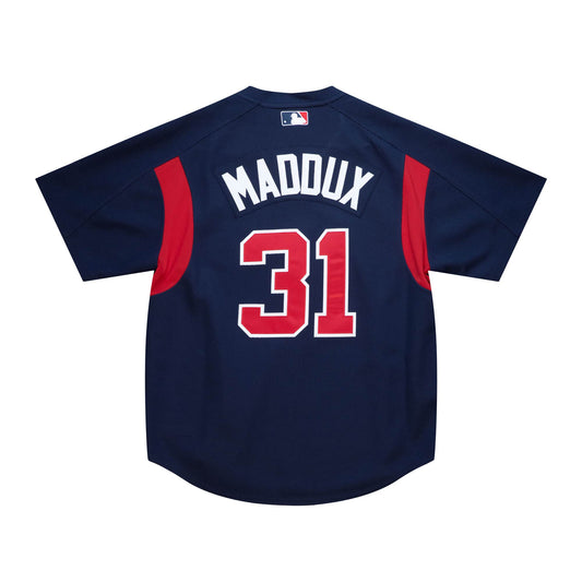 Men's Atlanta Braves Greg Maddux 2003 Mitchell & Ness Navy Cooperstown Batting Practice Jersey Official Team Jersey Sports Fan Apparel