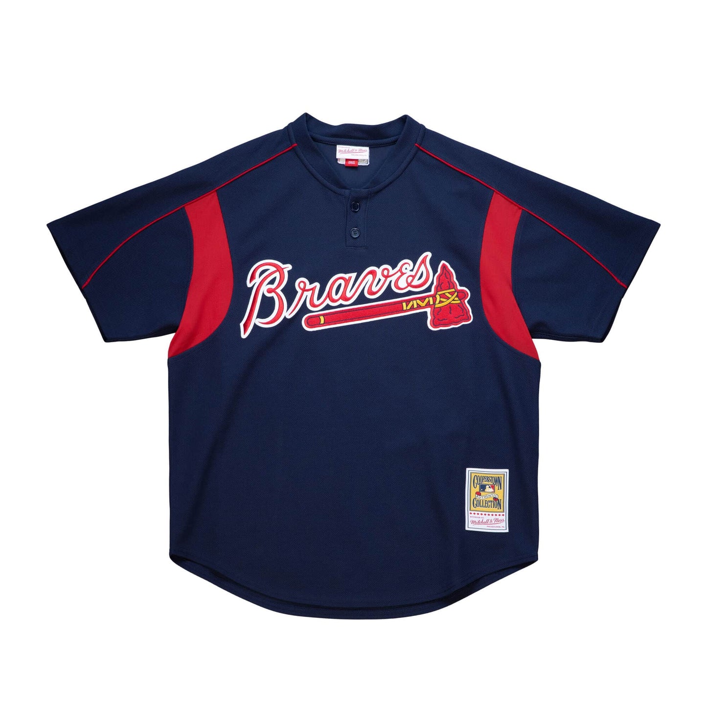 Men's Atlanta Braves John Smoltz 2003 Mitchell & Ness Navy Cooperstown Batting Practice Jersey Official Team Jersey Sports Fan Apparel