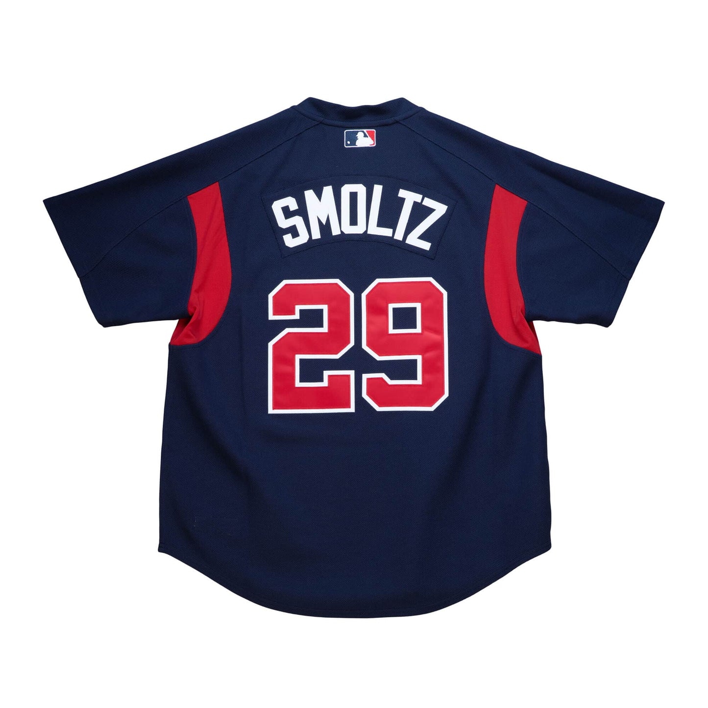 Men's Atlanta Braves John Smoltz 2003 Mitchell & Ness Navy Cooperstown Batting Practice Jersey Official Team Jersey Sports Fan Apparel