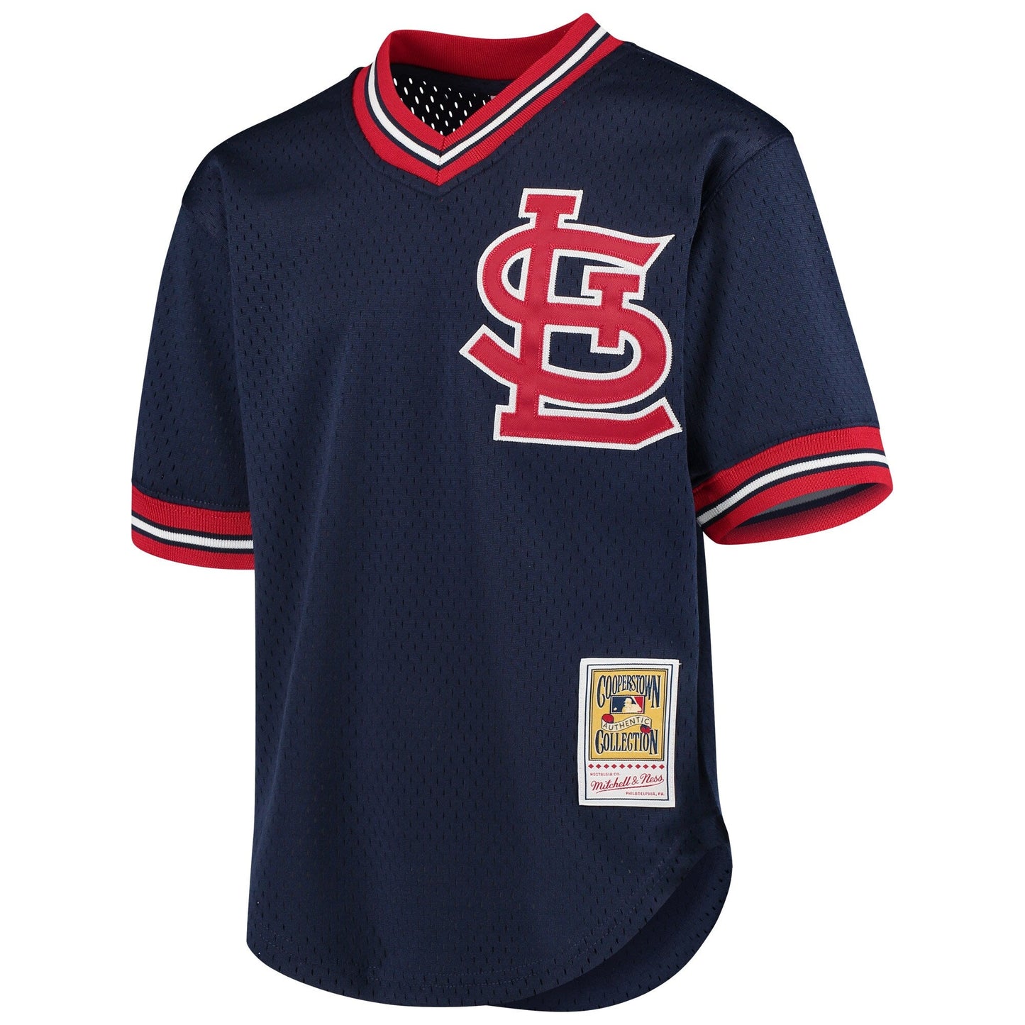 Men's Mitchell & Ness Ozzie Smith St. Louis Cardinals 1994 Navy Batting Practice Cooperstown Jersey Official Team Jersey Sports Fan Apparel