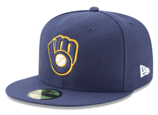 Milwaukee Brewers Authentic Collection 59Fifty Fitted Alt 2 Hat Official Team Hat Sports Fan Cap