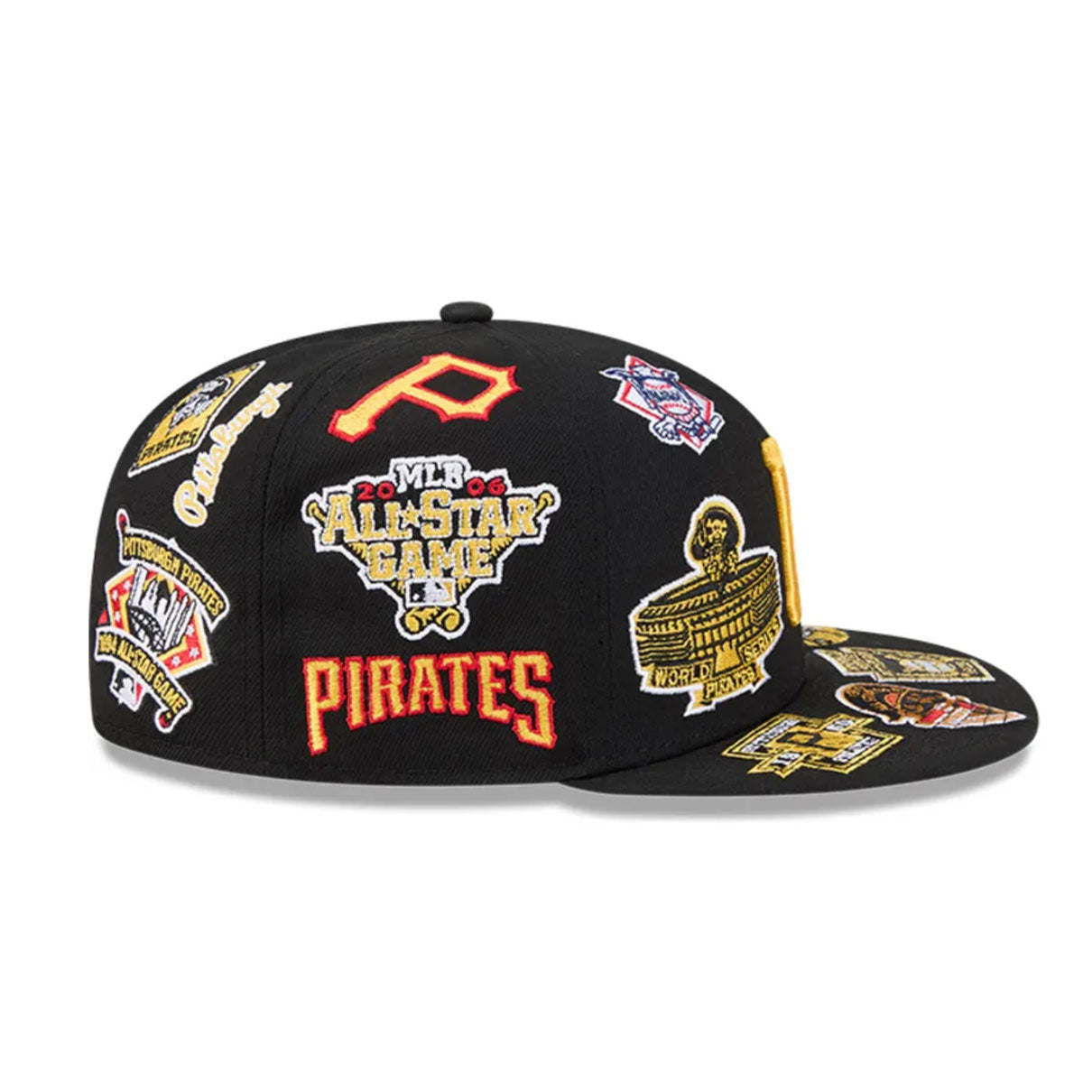 Pittsburgh Pirates MLB All Over Patch 59FIFTY New Era Official Team Hat Sports Fan Cap