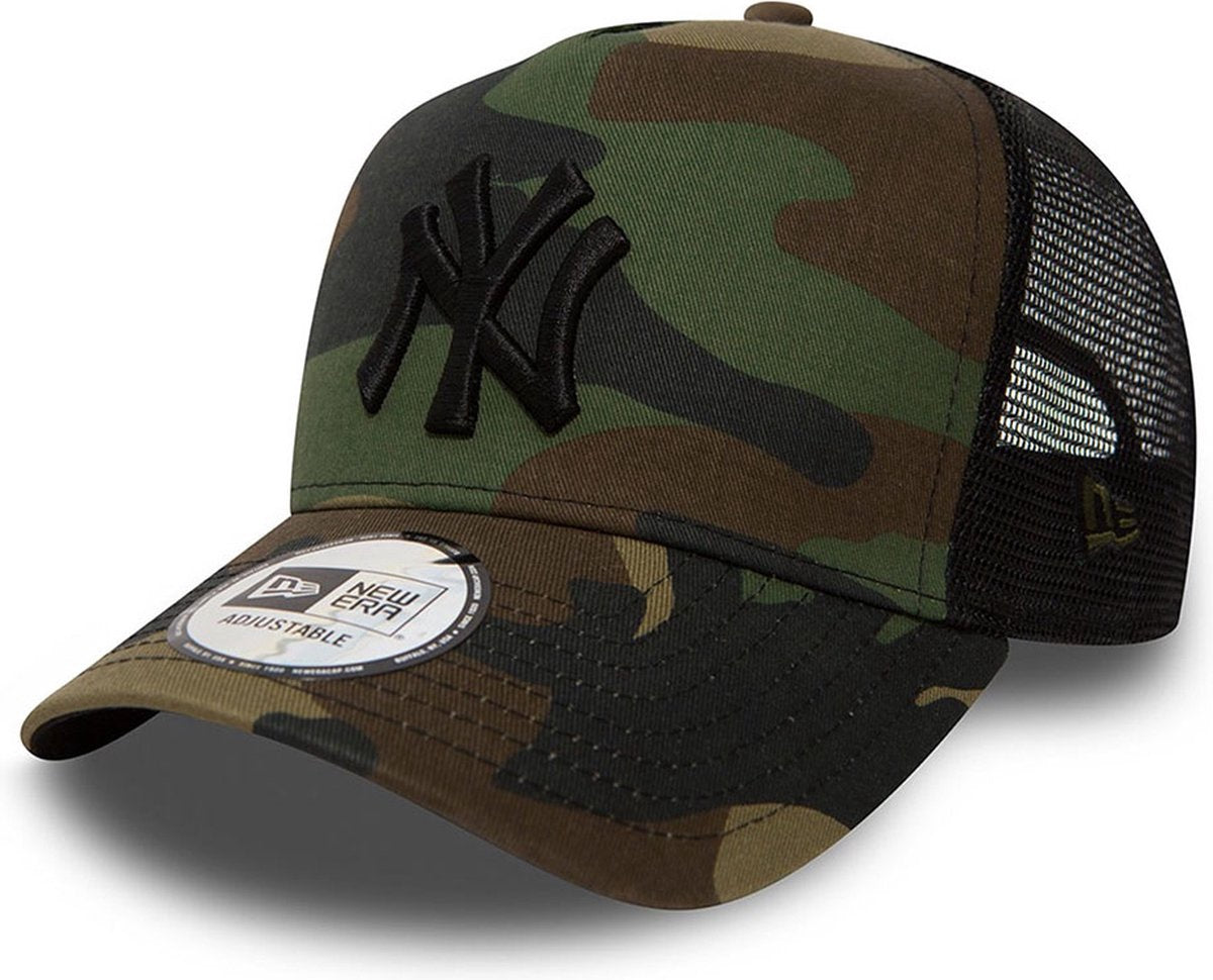 New York Yankees MLB League Essential Snapback Trucker New Era Camo Official Team Hat Sports Fan Cap
