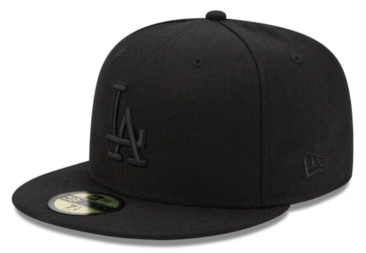 Los Angeles Dodgers Tonal Black On Black 59Fifty Fitted Hat Official Team Hat Sports Fan Cap