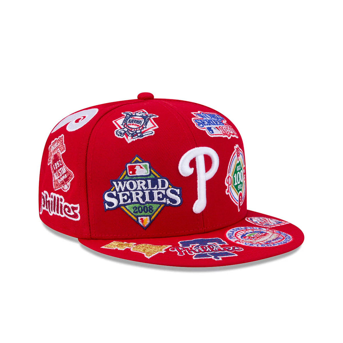 Philadelphia Phillies MLB All Over Patch 59FIFTY Fitted New Era Official Team Hat Sports Fan Cap