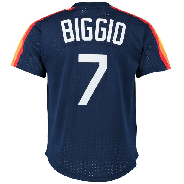 Men's Craig Biggio Houston Astros Mitchell & Ness Cooperstown Mesh Batting Practice Jersey - Navy Official Team Jersey Sports Fan Apparel