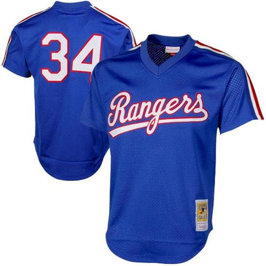 Men's Mitchell & Ness Nolan Ryan Royal Texas Rangers 1989 Authentic Cooperstown Collection Mesh Batting Practice Jersey Official Team Jersey Sports Fan Apparel
