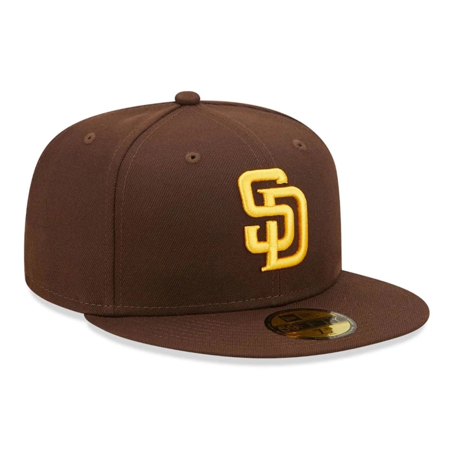 San Diego Padres MLB AC Perf 59FIFTY Fitted New Era Brown/Gold Official Team Hat Sports Fan Cap