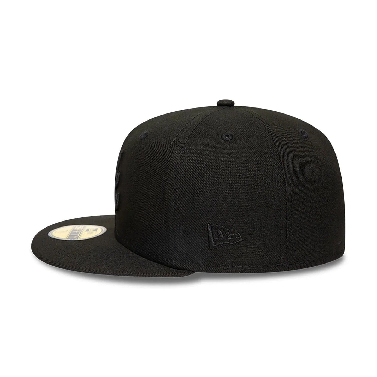 Atlanta Braves MLB League Essential 59FIFTY Fitted New Era Black/Black Official Team Hat Sports Fan Cap
