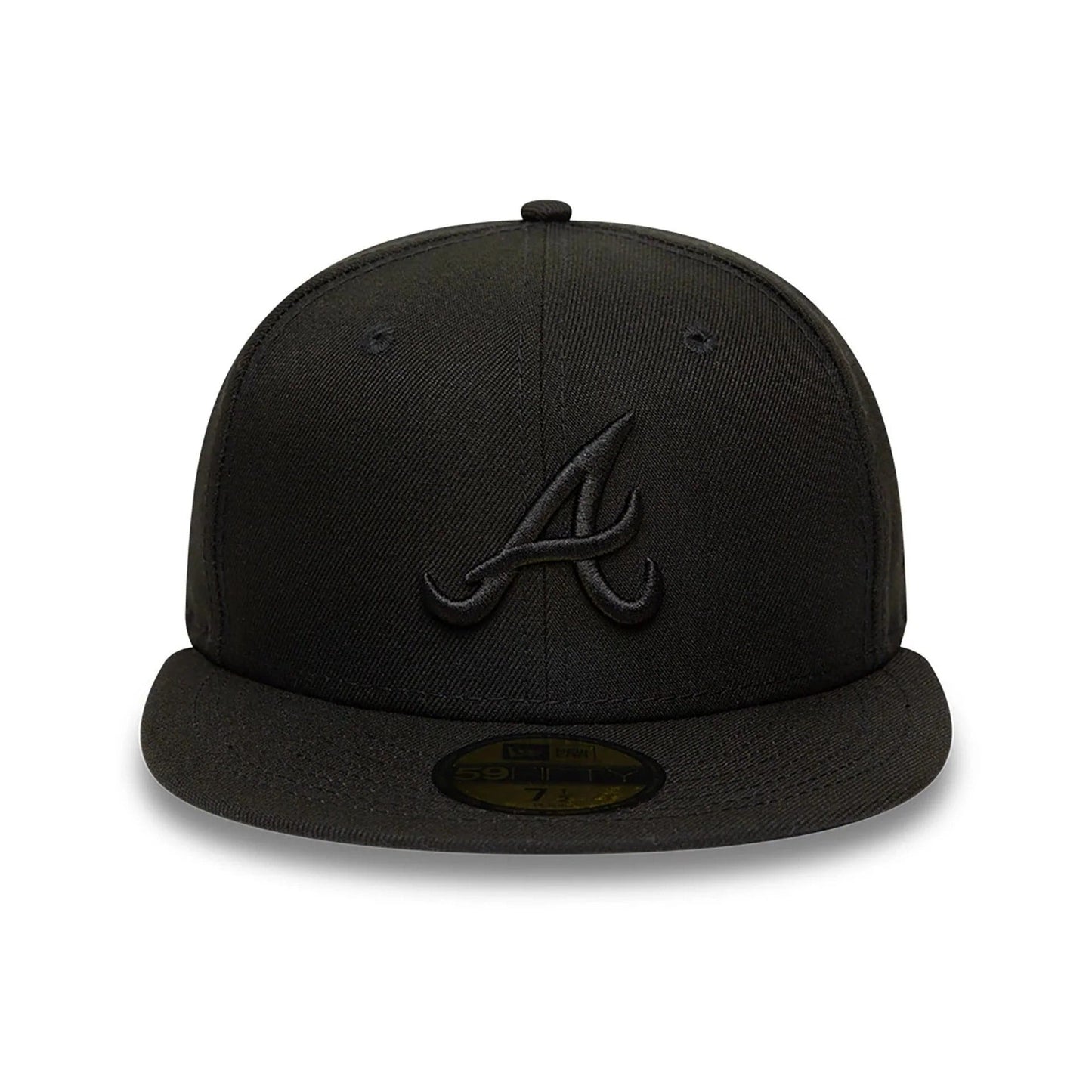 Atlanta Braves MLB League Essential 59FIFTY Fitted New Era Black/Black Official Team Hat Sports Fan Cap
