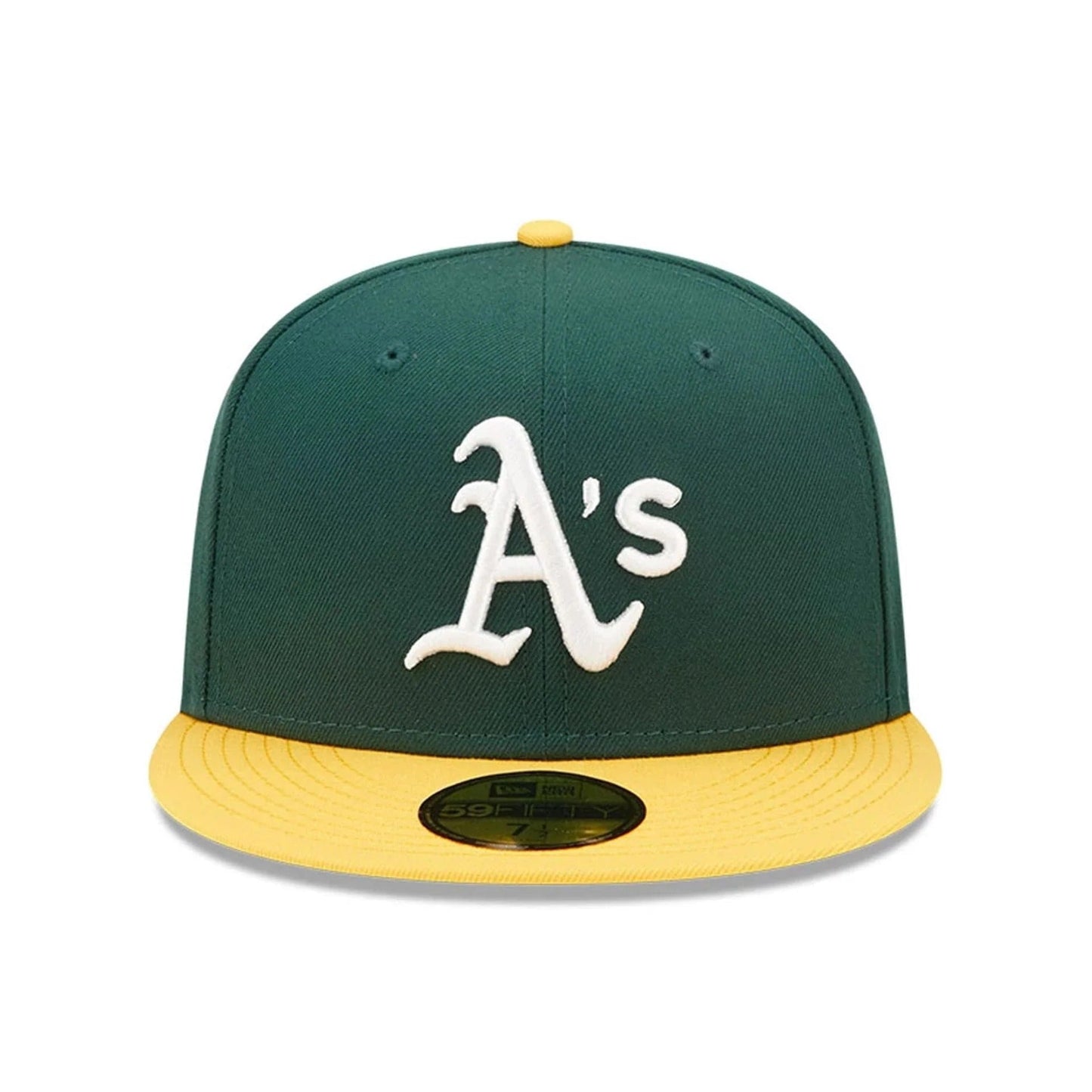 Oakland Athletics MLB AC Perf 59FIFTY Fitted New Era Green/Yellow Official Team Hat Sports Fan Cap
