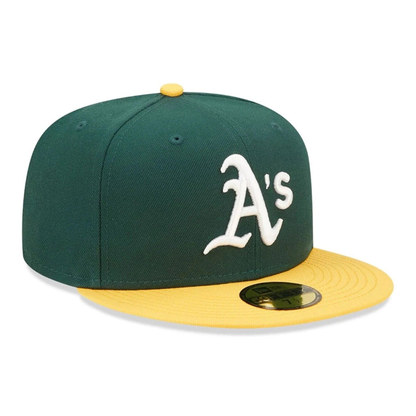 Oakland Athletics MLB AC Perf 59FIFTY Fitted New Era Green/Yellow Official Team Hat Sports Fan Cap