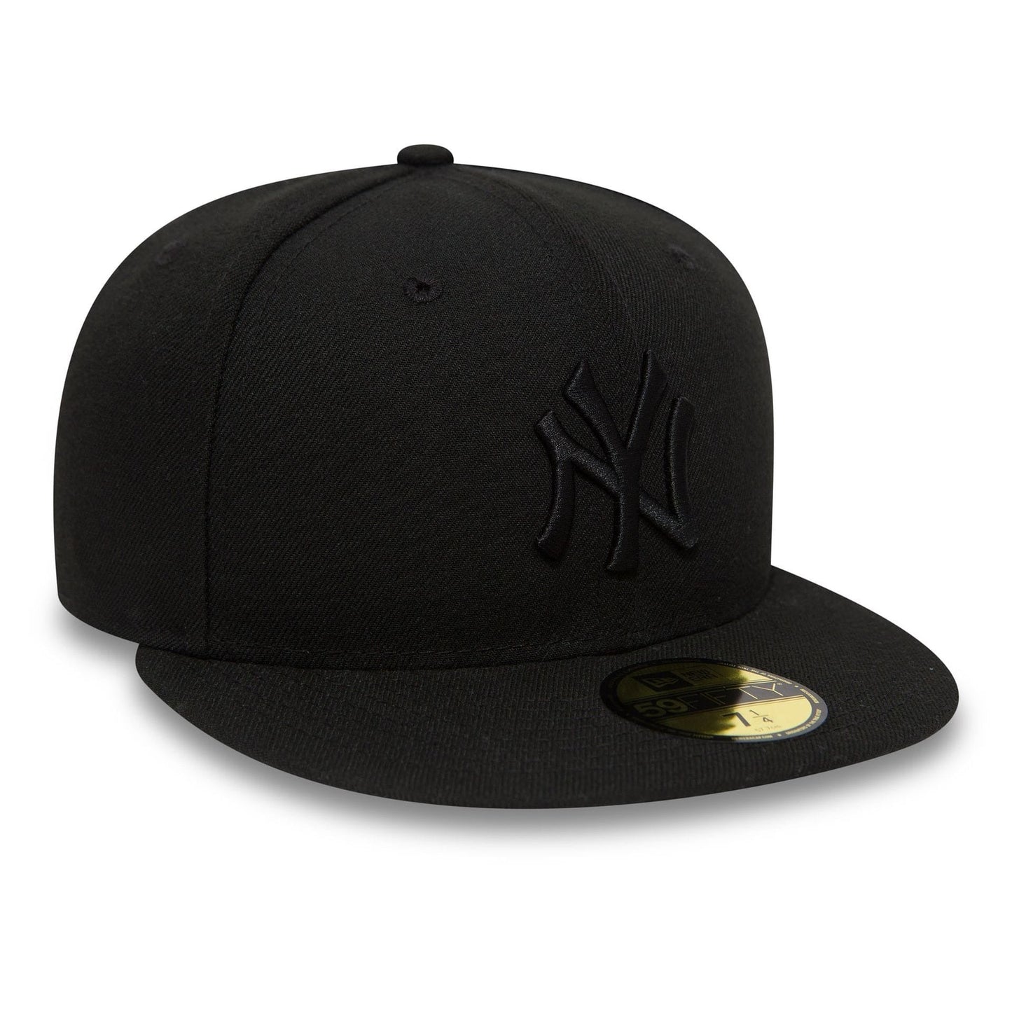 New York Yankees MLB League Essential 59FIFTY Fitted New Era Black/Black Official Team Hat Sports Fan Cap