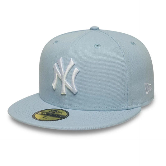 New York Yankees MLB League Essential 59FIFTY Fitted Cap New Era Light Blue Official Team Hat Sports Fan Cap