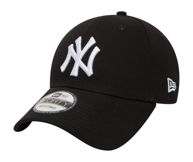 New York Yankees MLB League Essential 9FORTY Strapback New Era Black/White Official Team Hat Sports Fan Cap