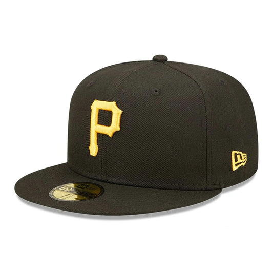Pittsburgh Pirates MLB AC Perf 59FIFTY Fitted New Era Black/Yellow Official Team Hat Sports Fan Cap