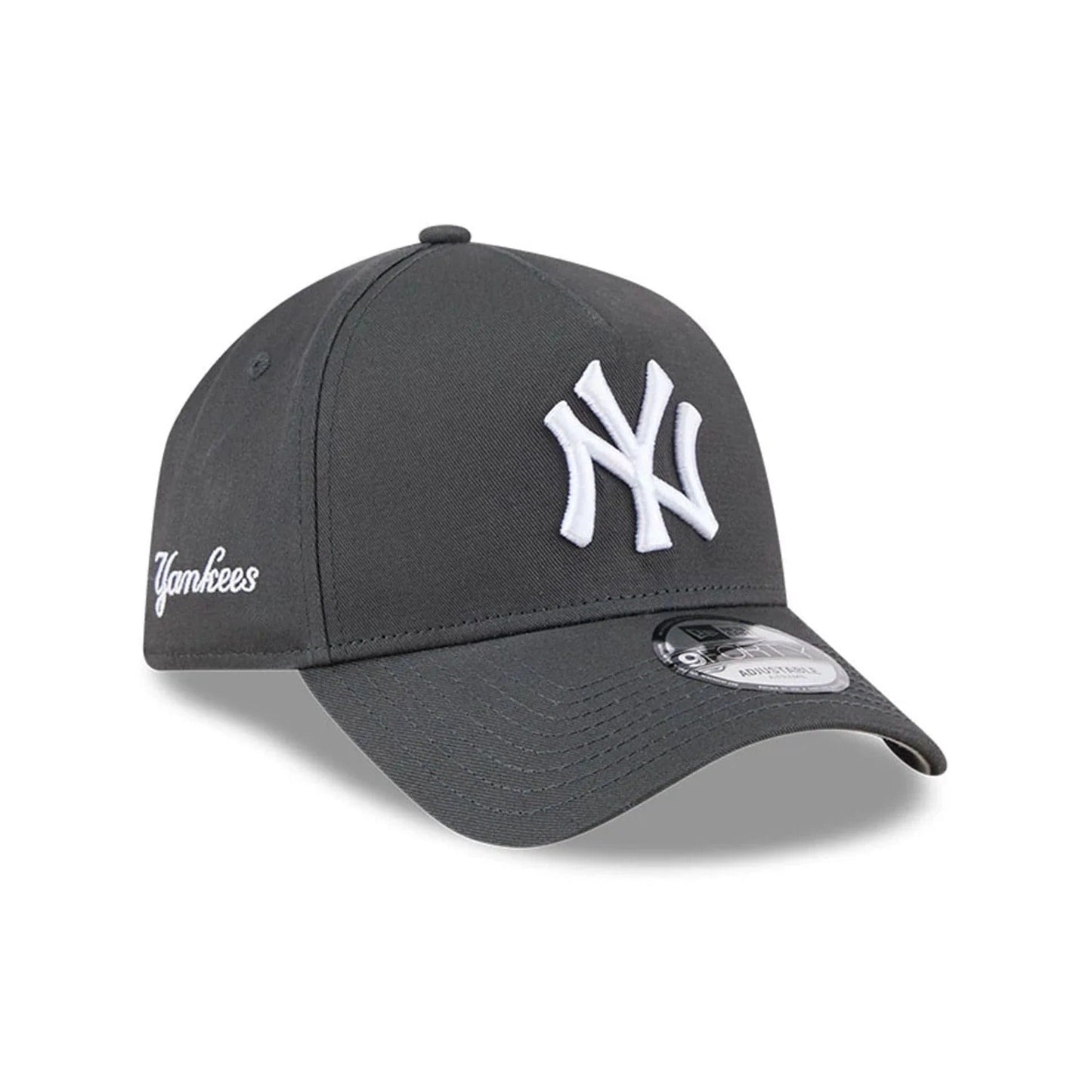 New York Yankees MLB Script A-Frame Snapback New Era Grey Official Sports Fan Gear
