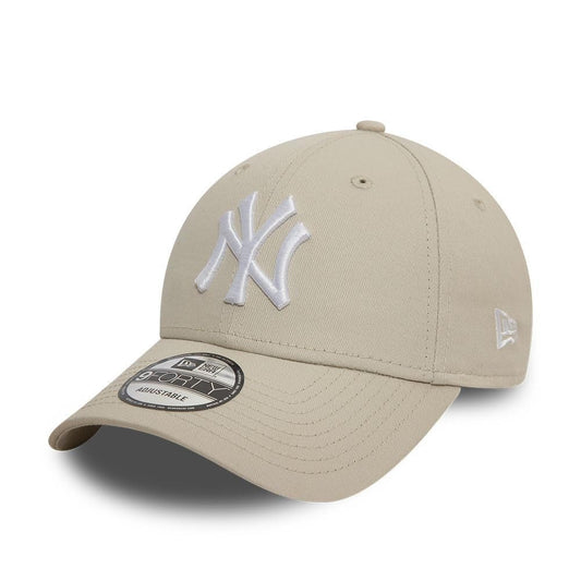 New York Yankees MLB League Essential 9FORTY Strapback New Era Stone/White Official Team Hat Sports Fan Cap