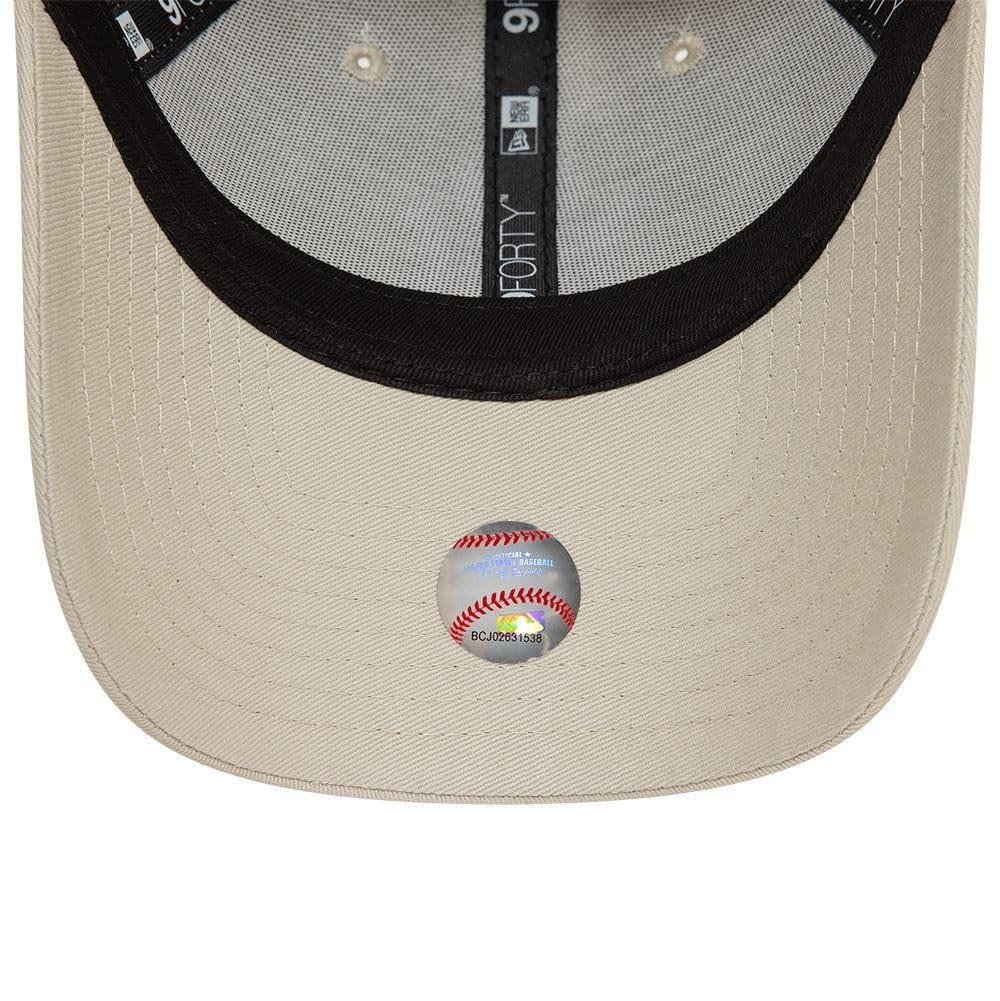 New York Yankees MLB League Essential 9FORTY Strapback New Era Stone/White Official Team Hat Sports Fan Cap