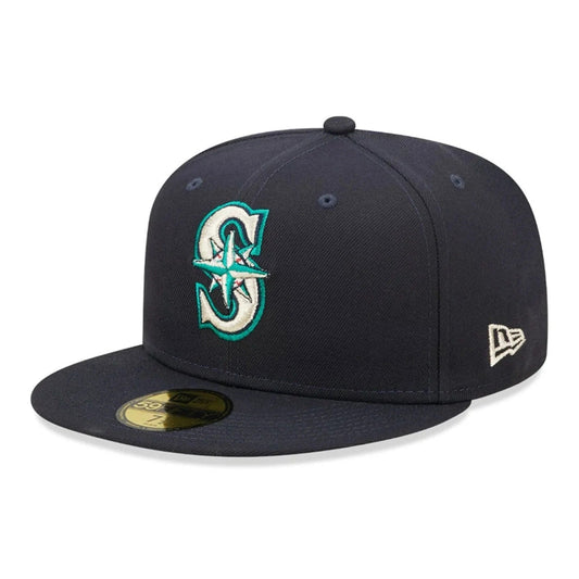 Seattle Mariners MLB AC Perf 59Fifty Fitted New Era Navy Blue Official Team Hat Sports Fan Cap
