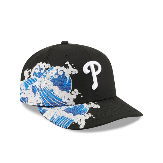 Philadelphia Phillies MLB Waves 59FIFTY Fitted New Era Black/White Official Team Hat Sports Fan Cap