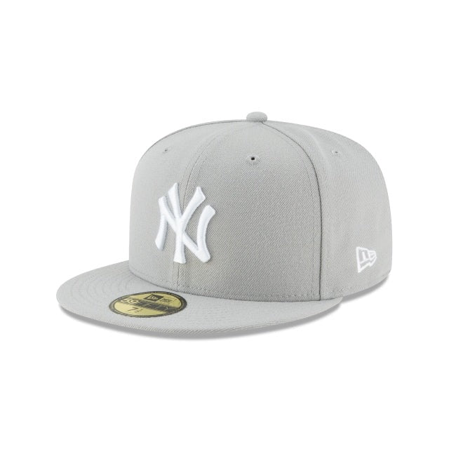 New York Yankees MLB Basic 59Fifty Fitted New Era Grey/White Official Team Hat Sports Fan Cap