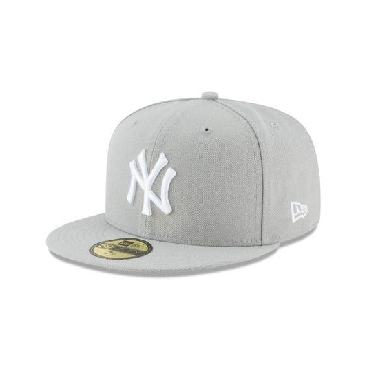 New York Yankees MLB Basic 59Fifty Fitted New Era Grey/White Official Team Hat Sports Fan Cap