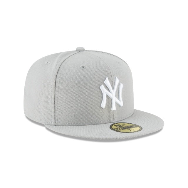 New York Yankees MLB Basic 59Fifty Fitted New Era Grey/White Official Team Hat Sports Fan Cap