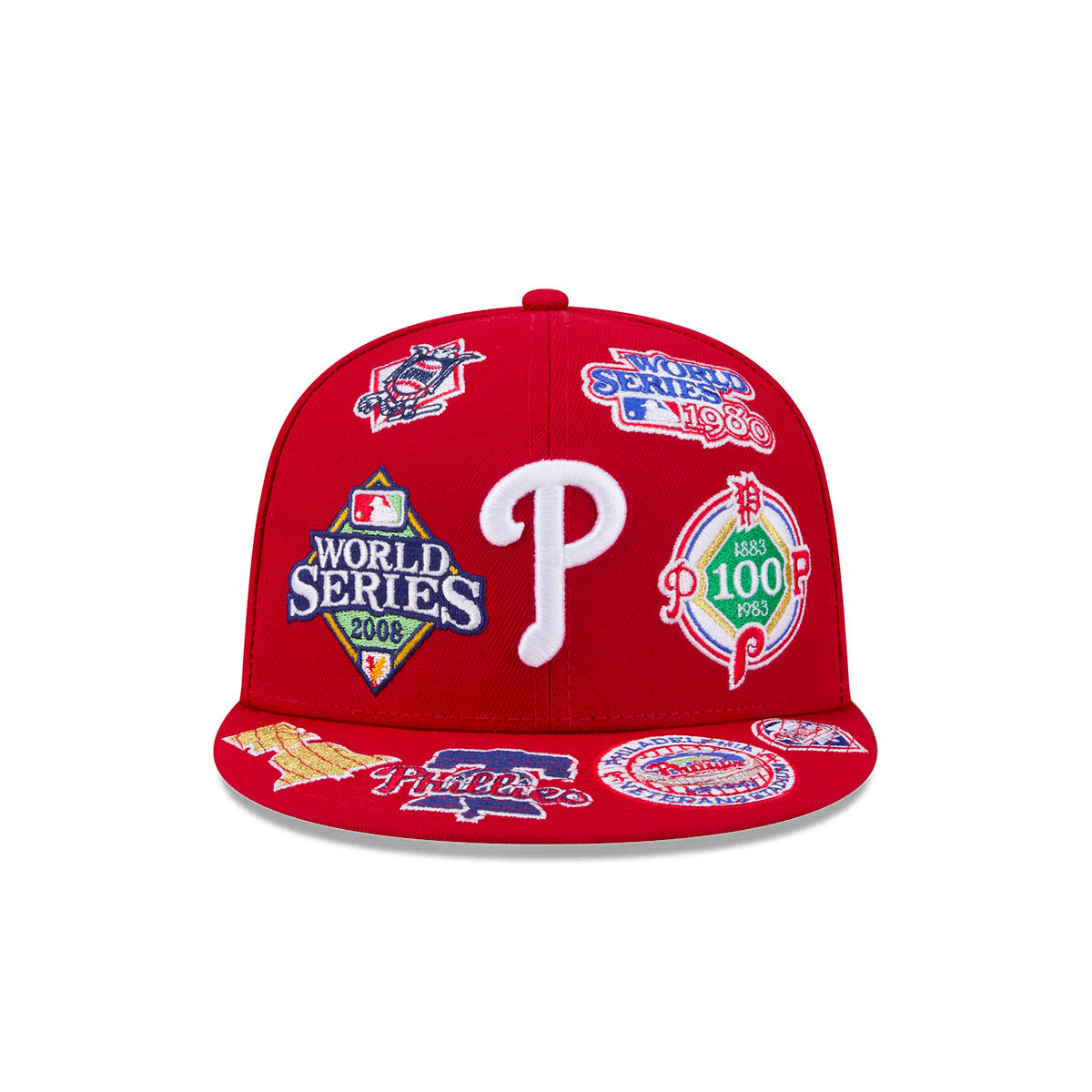 Philadelphia Phillies MLB All Over Patch 59FIFTY Fitted New Era Official Team Hat Sports Fan Cap
