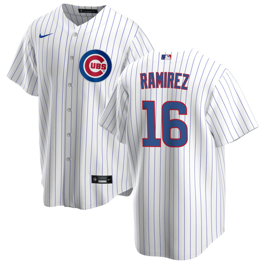 NIKE Men's Aramis Ramirez Chicago Cubs Premium Twill White Home Replica Jersey Official Team Jersey Sports Fan Apparel