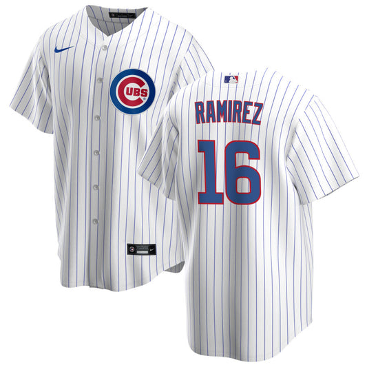 NIKE Men's Aramis Ramirez Chicago Cubs Premium Twill White Home Replica Jersey Official Team Jersey Sports Fan Apparel