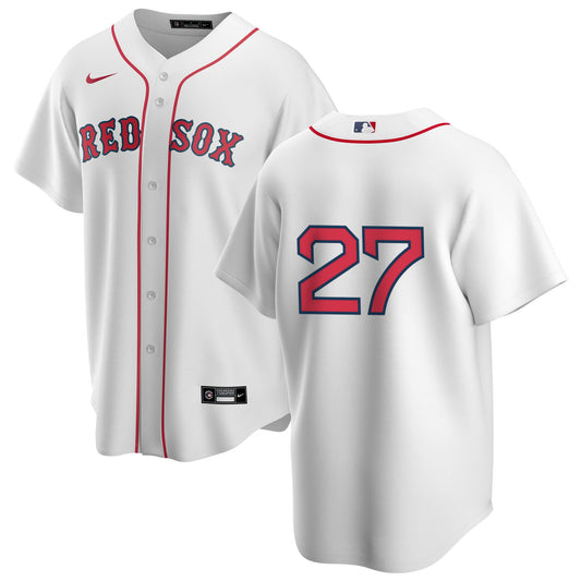 Men's Nike Boston Red Sox Carlton Fisk #27 Home Official Replica Player Jersey Official Team Jersey Sports Fan Apparel