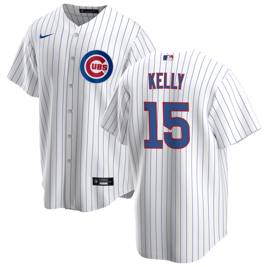 NIKE Men's Carson Kelly Chicago Cubs Premium Twill White Home Replica Jersey Official Team Jersey Sports Fan Apparel