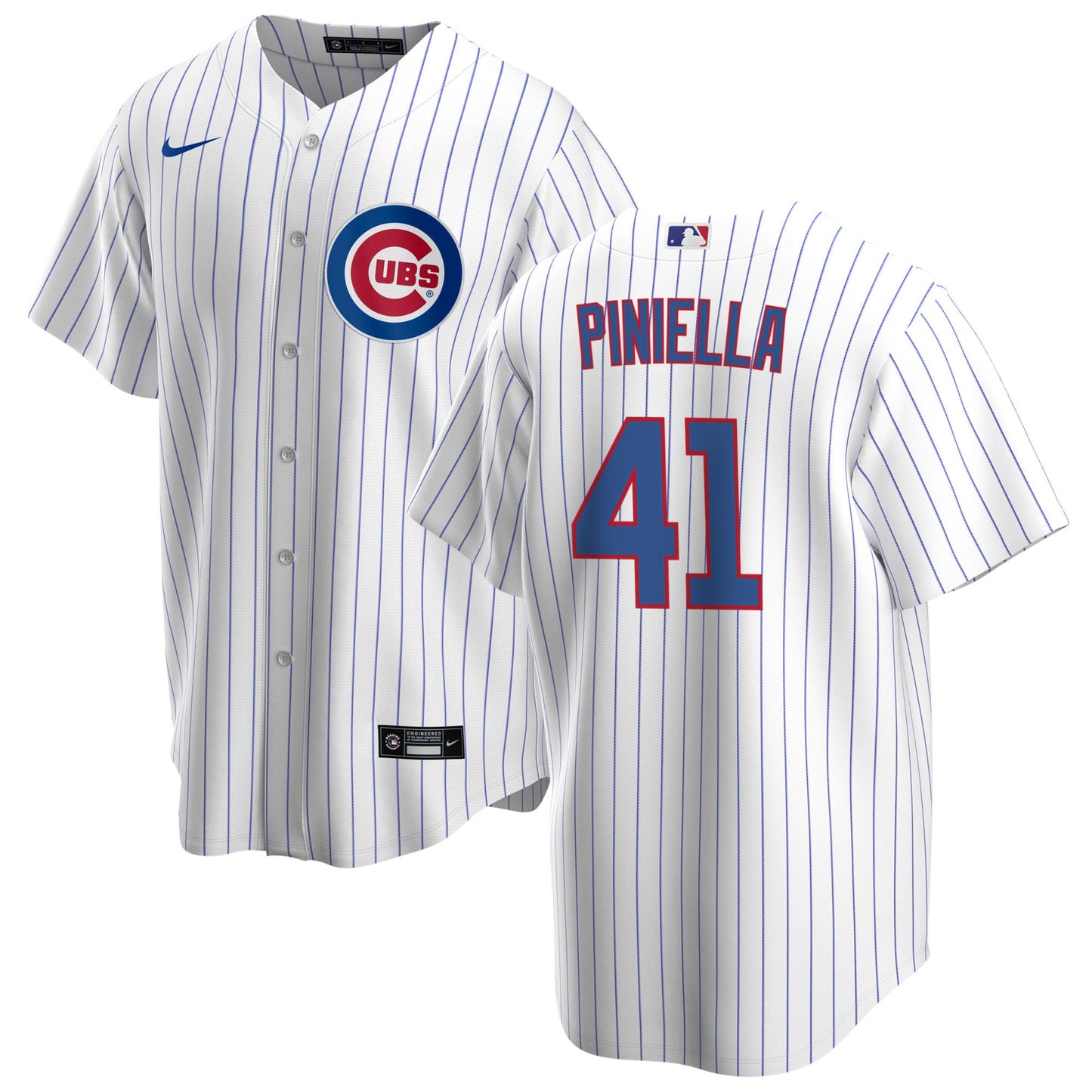 NIKE Men's Lou Piniella Chicago Cubs White Home Premium Stitch Replica Jersey Official Team Jersey Sports Fan Apparel