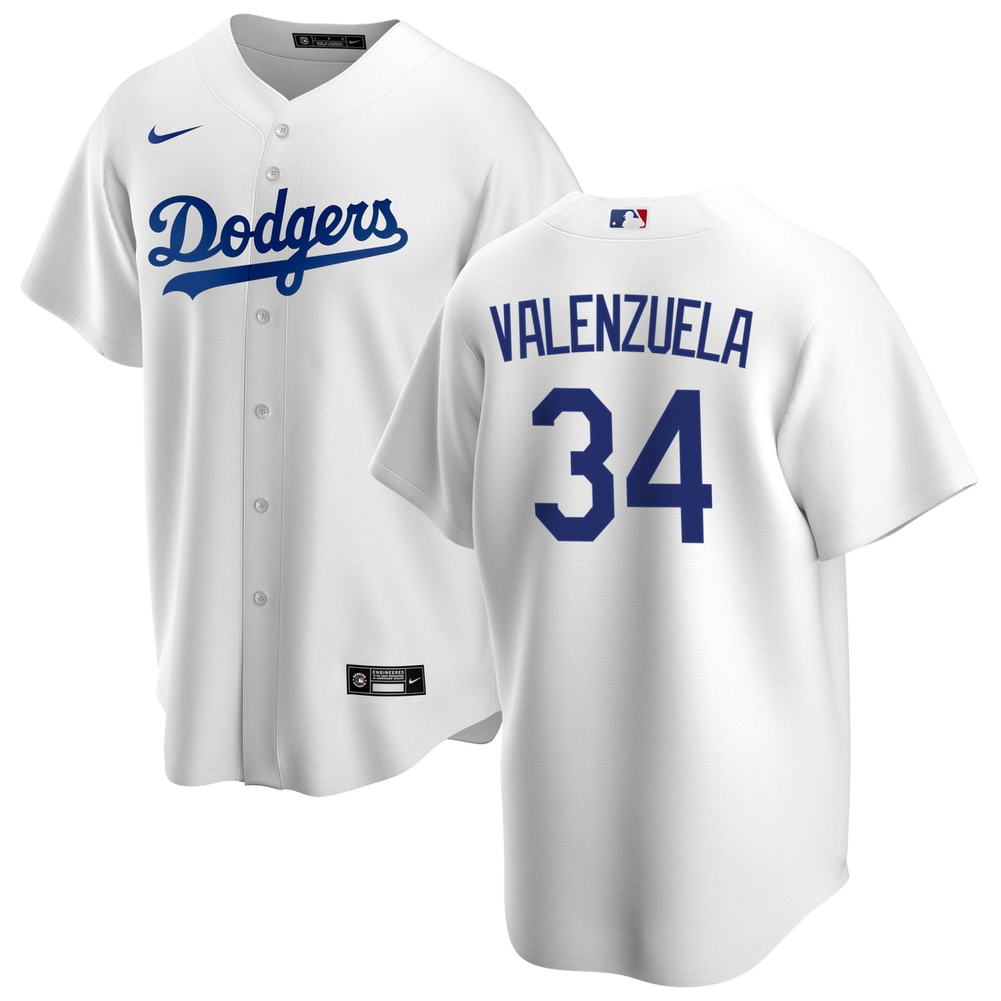 Men's Fernando Valenzuela Los Angeles Dodgers Nike White Home Replica Team Jersey Official Team Jersey Sports Fan Apparel
