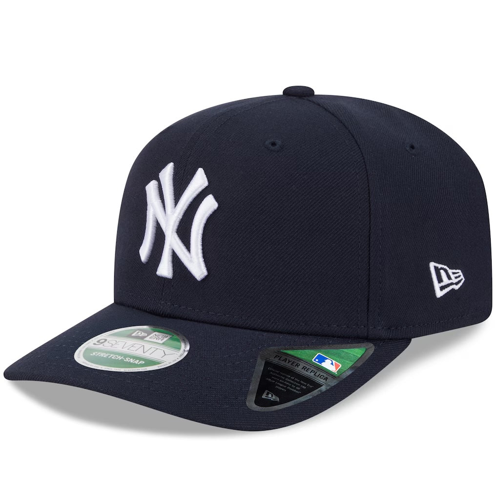 New York Yankes Navy New Era Player Replica 9SEVENTY Stretch Snap Adjustable Hat Official Team Hat Sports Fan Cap