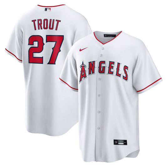 Men's Los Angeles Angels Mike Trout Nike White Home Replica Player Jersey Official Team Jersey Sports Fan Apparel