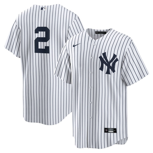 Men's Nike Derek Jeter #2 White New York Yankees Home Official Replica Player Jersey Official Team Jersey Sports Fan Apparel
