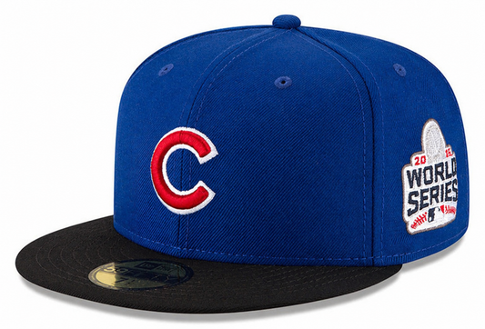 Chicago Cubs New Era 2016 World Series Wool 2 Tone Royal/Black 59FIFTY Fitted Hat Official Team Hat Sports Fan Cap