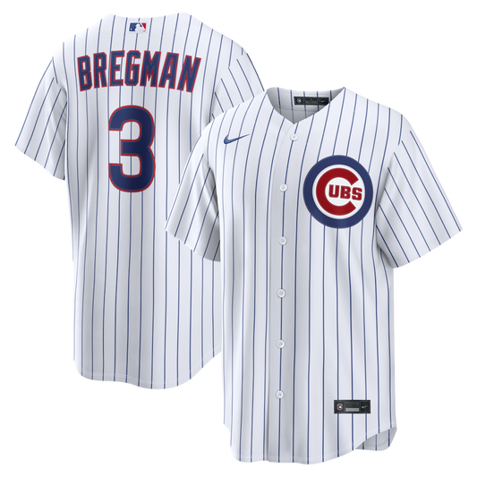 Mens Chicago Cubs Alex Bregman White Home Premium Twill Replica Jersey Official Team Jersey Sports Fan Apparel
