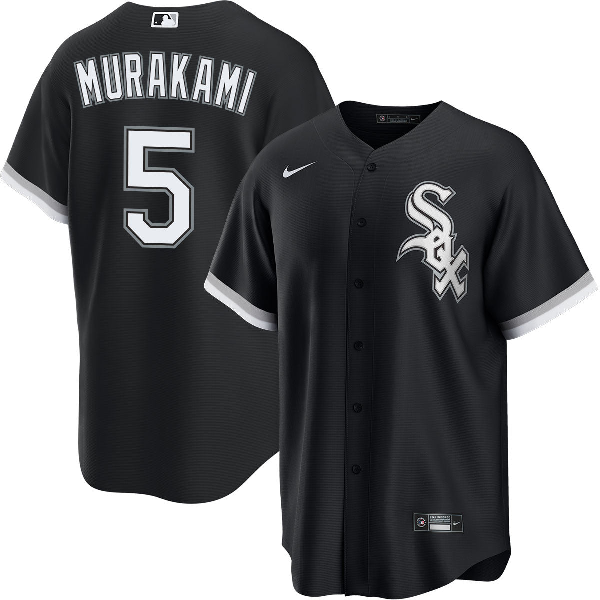Men's Munetaka Murakami Chicago White Sox NIKE Premium Replica Black Alternate Jersey-Pro Tackle Twill Lettering Official Team Jersey Sports Fan Apparel
