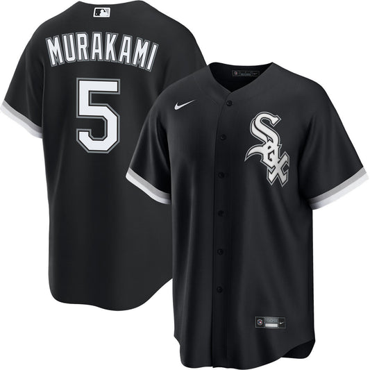 Men's Munetaka Murakami Chicago White Sox NIKE Premium Replica Black Alternate Jersey-Pro Tackle Twill Lettering Official Team Jersey Sports Fan Apparel