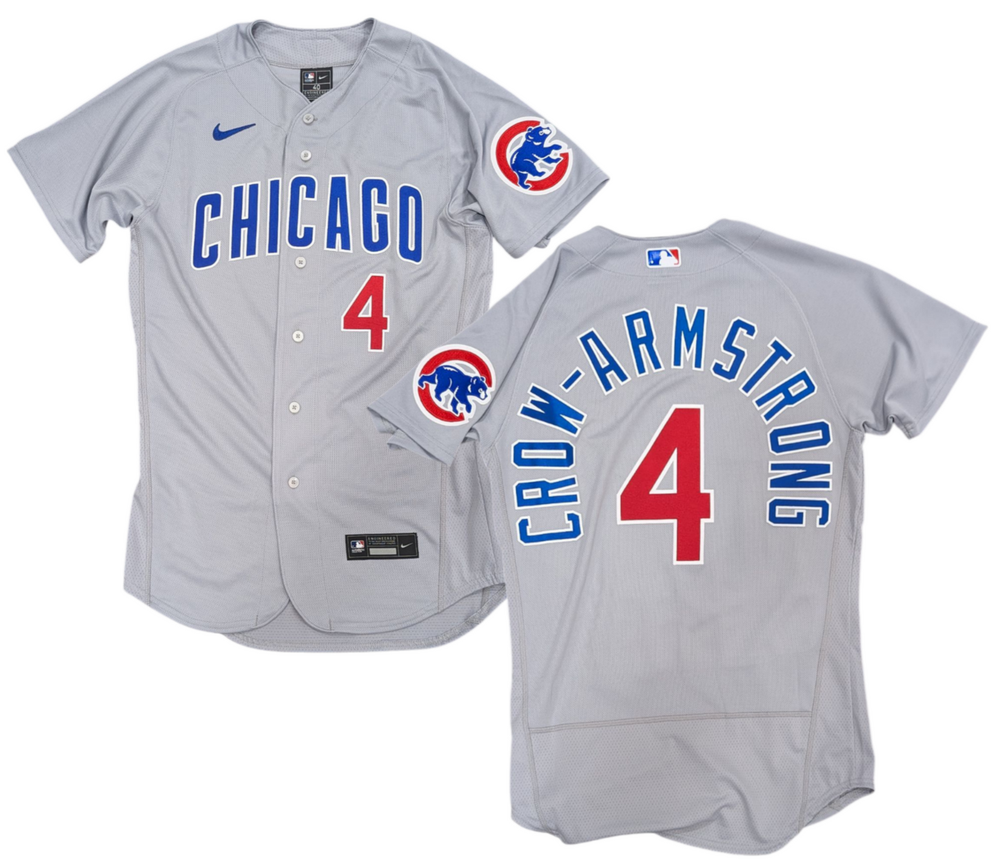 Men's Chicago Cubs Pete Crow-Armstrong Nike Road Gray Authentic Player Jersey Official Team Jersey Sports Fan Apparel