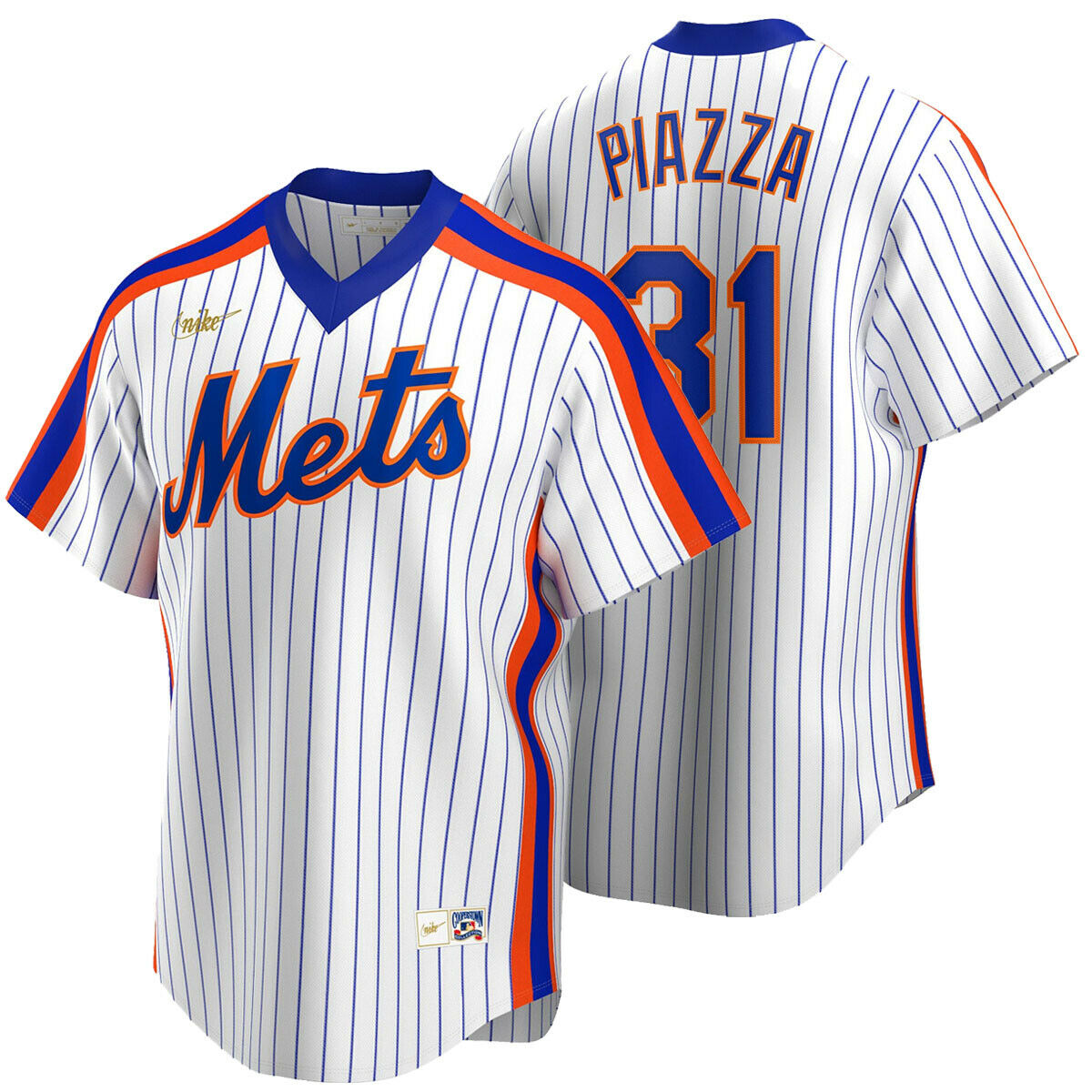 Men's Nike Mike Piazza New York Mets Cooperstown Collection Royal Pinstripe Replica Jersey Official Team Jersey Sports Fan Apparel