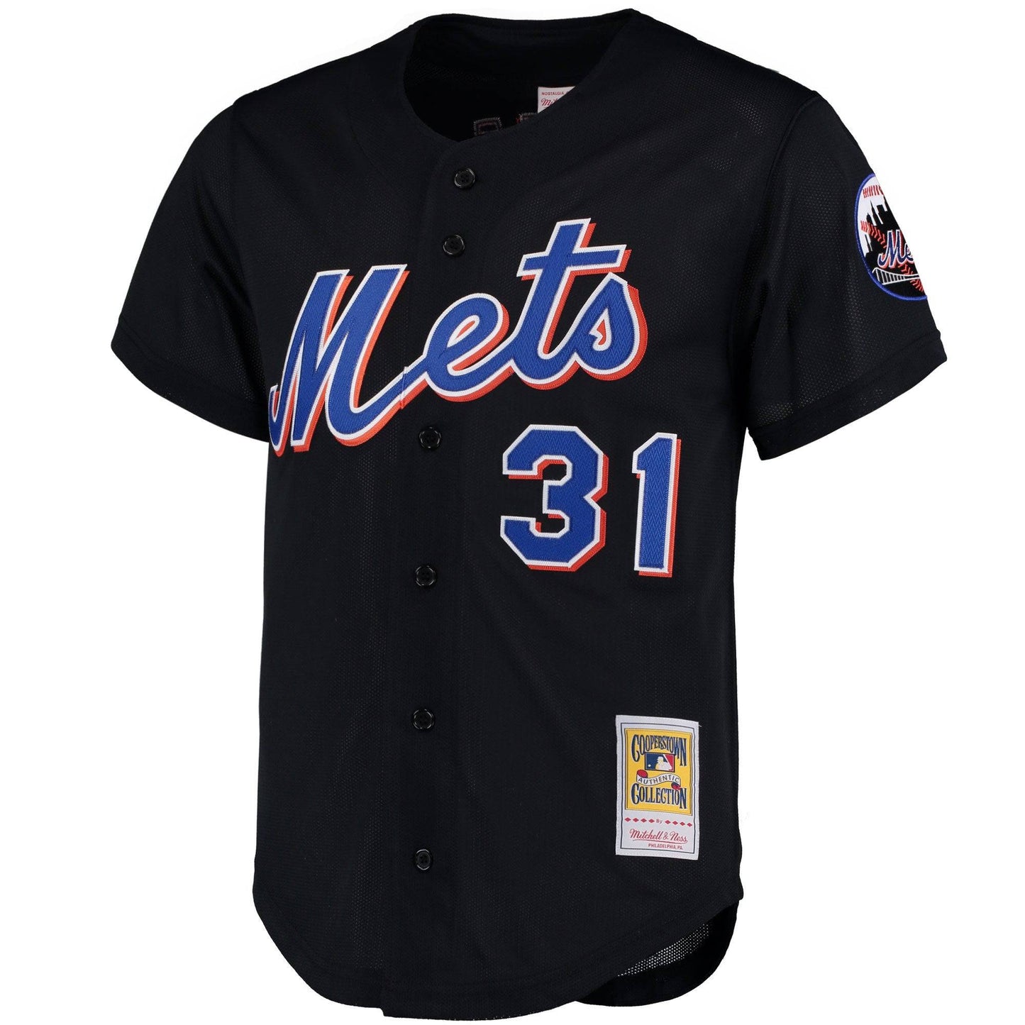 Men's New York Mets Mike Piazza Mitchell & Ness Black Cooperstown Collection Mesh Batting Practice Jersey Official Team Jersey Sports Fan Apparel