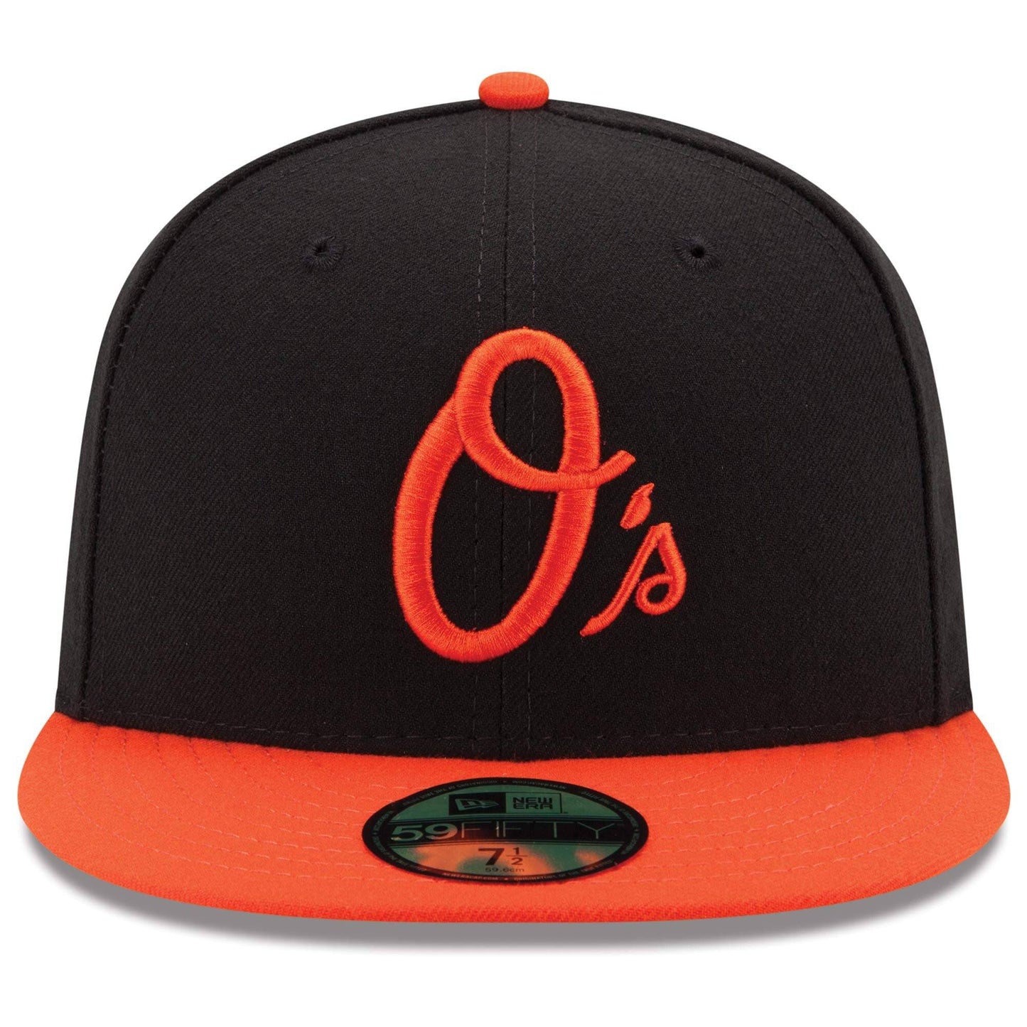 Men's Baltimore Orioles New Era Black/Orange Alternate Authentic Collection On Field 59FIFTY Performance Fitted Hat Official Team Hat Sports Fan Cap