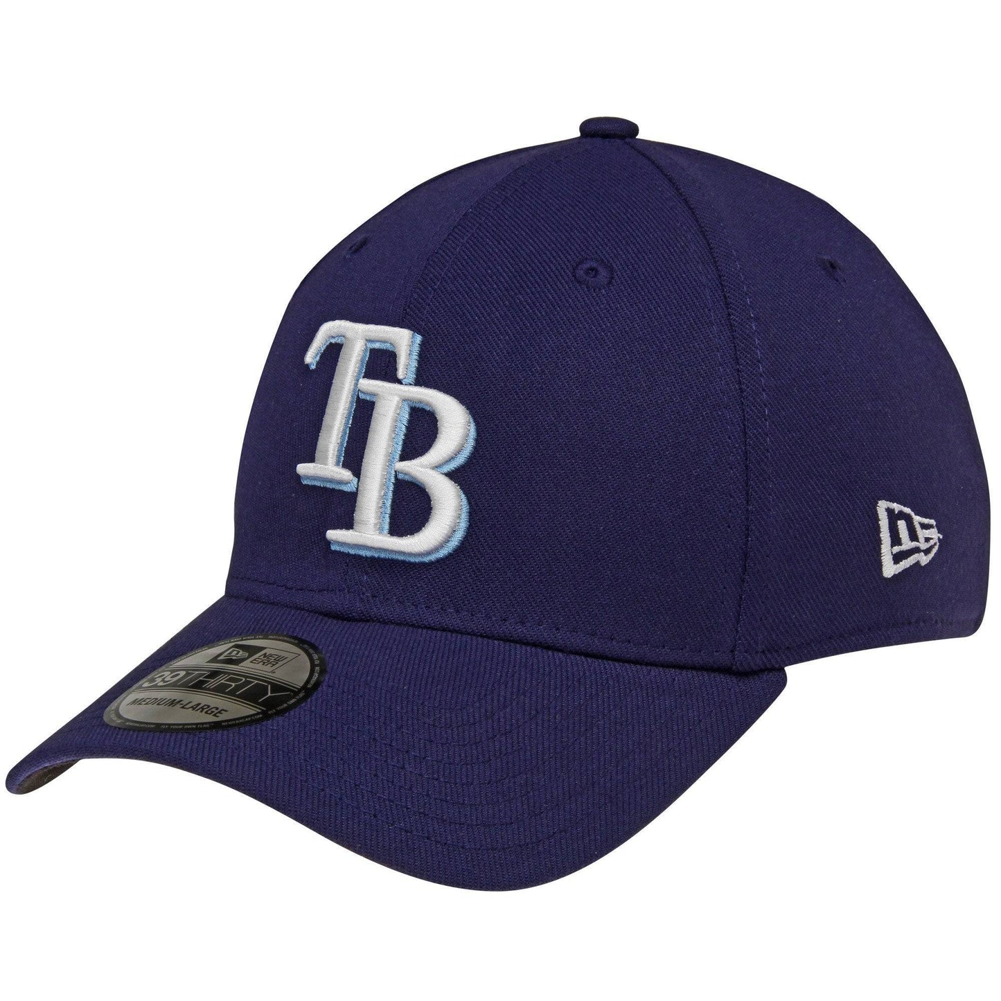 Men's Tampa Bay Rays New Era Navy MLB Team Classic 39THIRTY Flex Hat Official Team Hat Sports Fan Cap