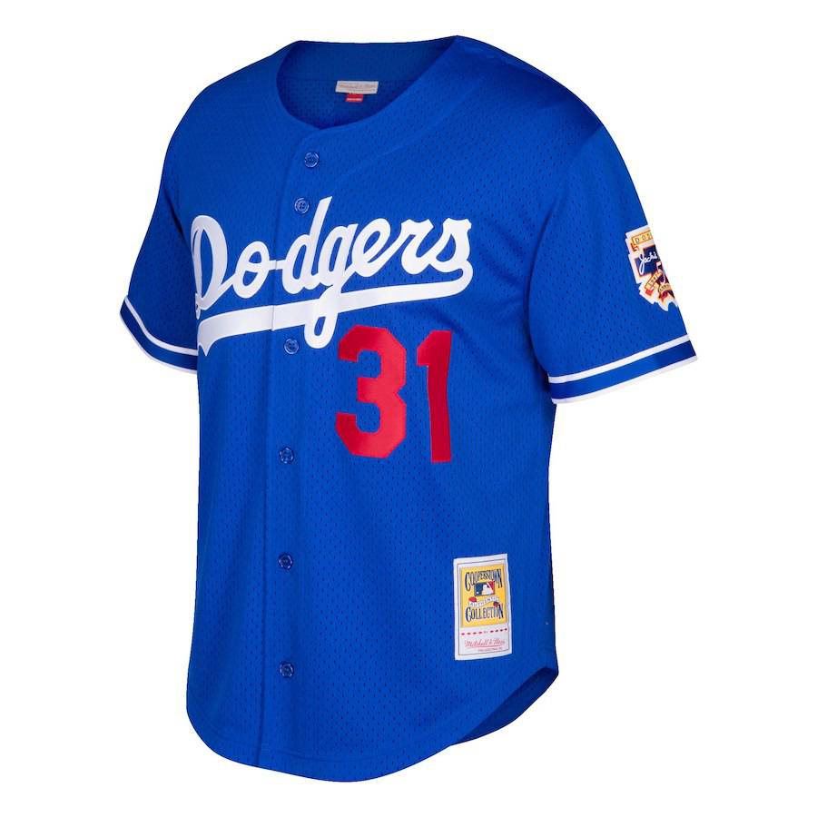 Men's Los Angeles Dodgers Mike Piazza Mitchell & Ness Royal Cooperstown Collection Mesh Batting Practice Jersey Official Team Jersey Sports Fan Apparel