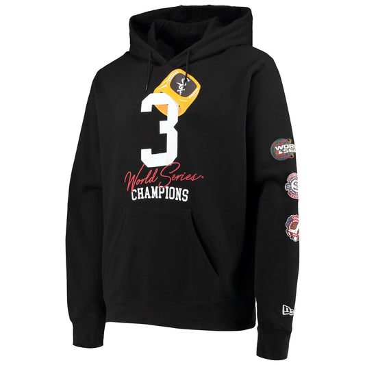 Mens Chicago White Sox New Era Black Count The Rings Pullover Hoodie
