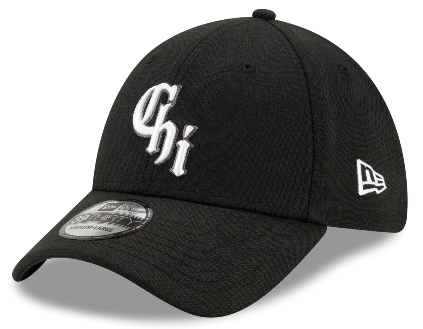 Men's Chicago White Sox New Era Black City Connect 39THIRTY Flex Hat Official Team Hat Sports Fan Cap